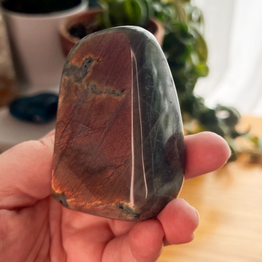 Flashy Purple Labradorite Crystal Freeform, sunset coloring, witchy, boho gift